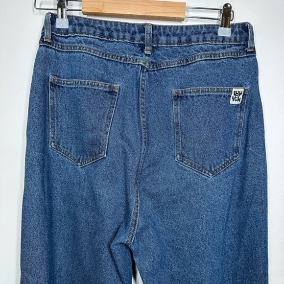 Lucy and Yak Blue Straight Tapered Leg Mom Jeans Size 28 - Picture 7 of 8